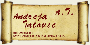 Andreja Talović vizit kartica